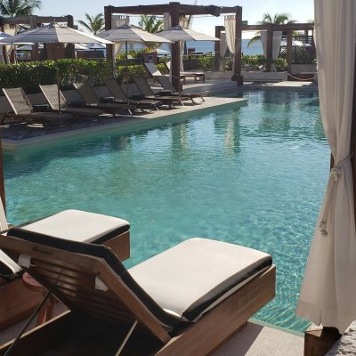 Luxurious lounge area at upscale resort